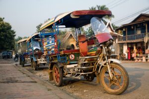 Tuk tuks in luang prabang laos